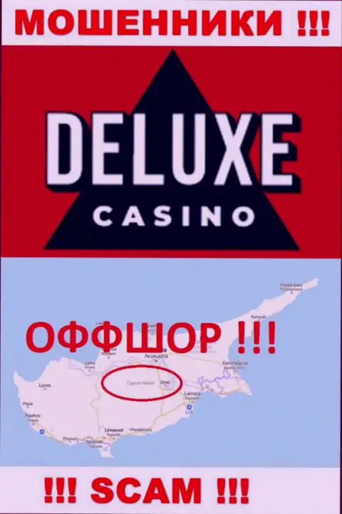 Deluxe Casino - это противоправно действующая контора, зарегистрированная в офшоре на территории Cyprus