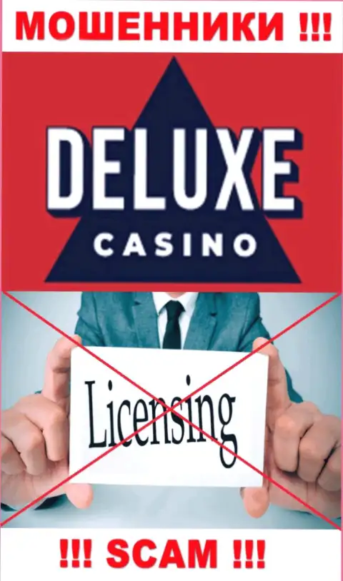 Отсутствие лицензионного документа у организации Deluxe Casino, только подтверждает, что это internet-махинаторы