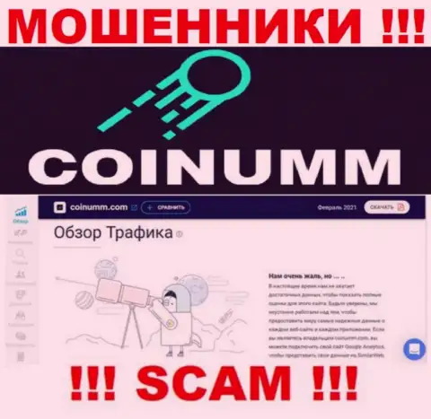 Сведений о мошенниках Coinumm Com на онлайн-сервисе SimilarWeb НЕТ
