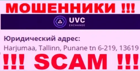 UVC Exchange - это неправомерно действующая контора, которая пустила корни в оффшоре по адресу Harjumaa, Tallinn, Punane tn 6-219, 13619
