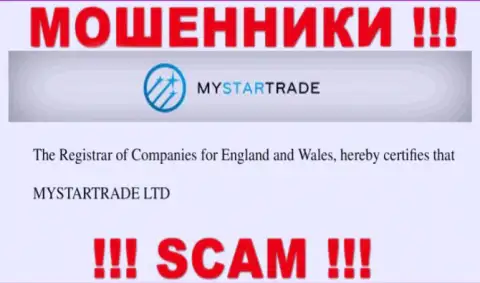 MyStarTrade Com это мошенники, а руководит ими юридическое лицо MYSTARTRADE LTD
