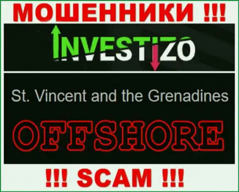 Поскольку Investizo находятся на территории Сент-Винсент и Гренадины, украденные финансовые вложения от них не вернуть