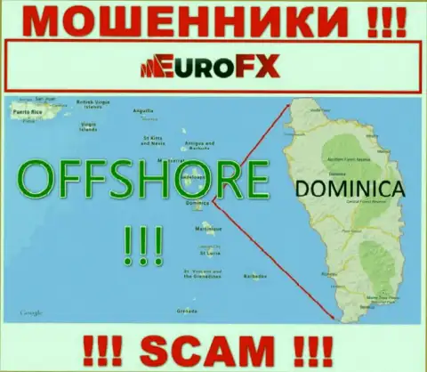 Dominica - оффшорное место регистрации мошенников Euro FX Trade, приведенное на их web-портале