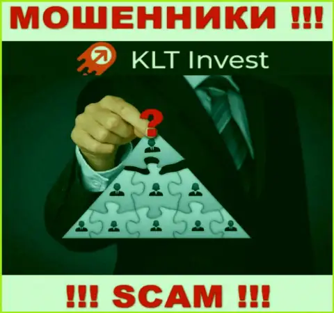 Нет ни малейшей возможности выяснить, кто именно является прямым руководством организации KLT Invest - это стопроцентно мошенники