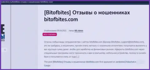 Обзорная статья с явными фактами грабежа со стороны Bitofbites Limited