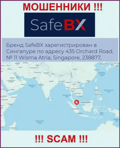 Не работайте с конторой SafeBX Com - указанные ворюги пустили корни в офшорной зоне по адресу 435 Orchard Road, № 11 Wisma Atria, 238877 Singapore