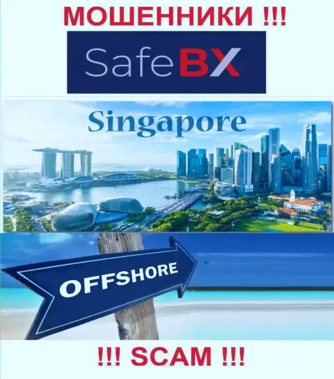 Singapore - офшорное место регистрации мошенников Safe BX, приведенное у них на сайте