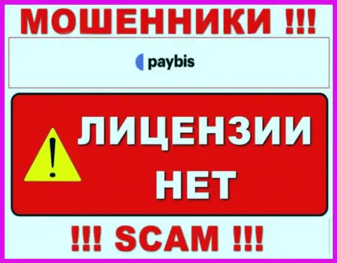 Информации о номере лицензии PayBis Com на их официальном сайте не размещено - РАЗВОД !!!