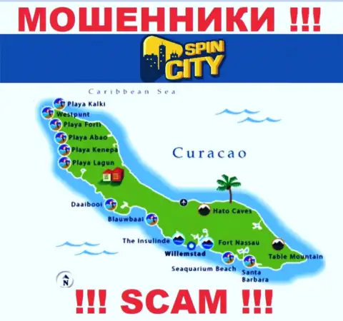 Официальное место базирования Casino-SpincCity Com на территории - Curacao