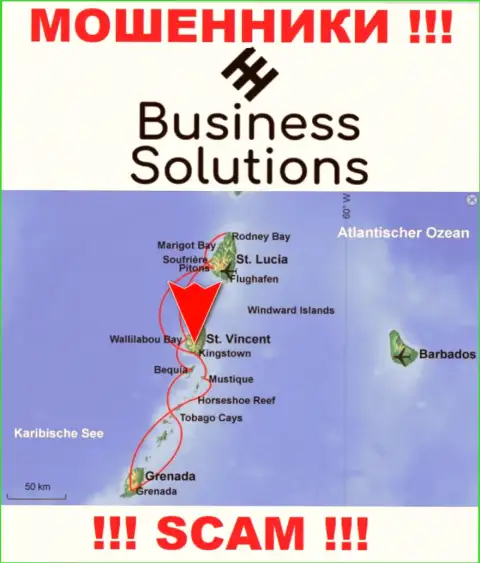 Бизнес Солюшнс специально зарегистрированы в офшоре на территории Kingstown, St Vincent & the Grenadines - ЛОХОТРОНЩИКИ !