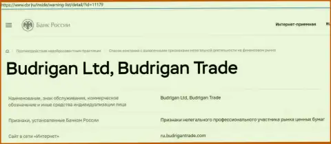 Мошенники BudriganTrade попали в черный список Центрального Банка России