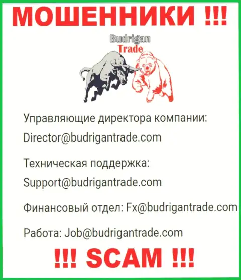 Не пишите на e-mail Budrigan Ltd - это ворюги, которые воруют финансовые средства клиентов