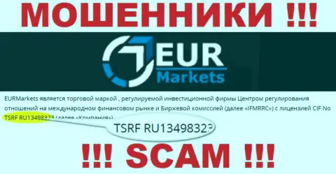 Хоть EUR Markets и размещают на информационном сервисе лицензию, будьте в курсе - они в любом случае МОШЕННИКИ !!!