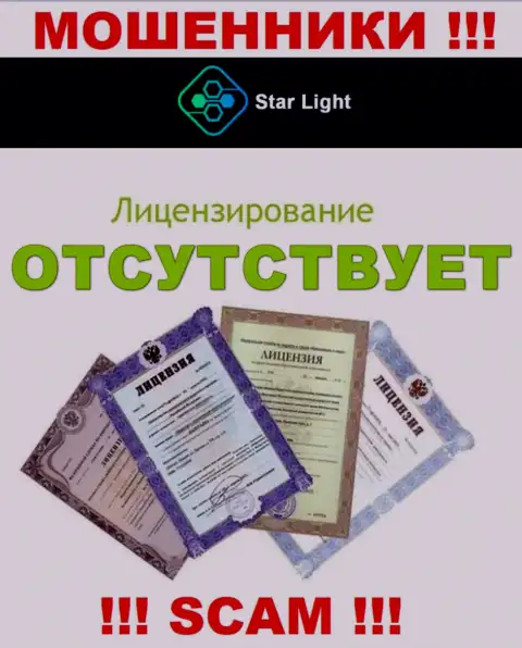 У конторы StarLight 24 нет разрешения на ведение деятельности в виде лицензии - МОШЕННИКИ