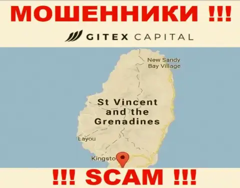 У себя на web-сайте Gitex Capital указали, что они имеют регистрацию на территории - St. Vincent and the Grenadines
