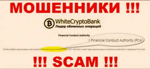 WhiteCryptoBank - это мошенники, незаконные деяния которых крышуют такие же разводилы - FCA