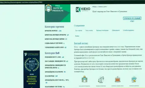Обзор об торговых условиях FOREX дилера Kiexo Com, размещенный на сайте Директори ФинансМагнатес Ком