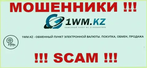 Деятельность интернет-мошенников 1WM Kz: Internet обменник это капкан для доверчивых клиентов