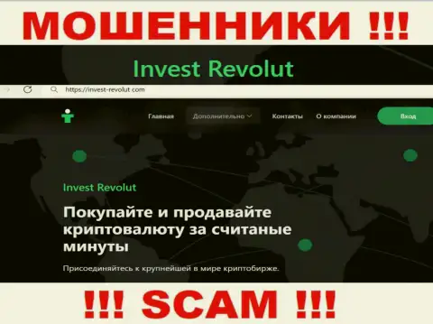 Invest Revolut - это чистой воды интернет кидалы, направление деятельности которых - Crypto trading