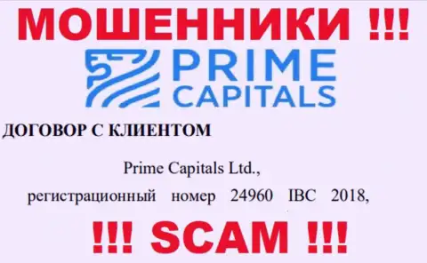 Прайм Капиталз Лтд - это организация, которая управляет internet лохотронщиками Prime Capitals