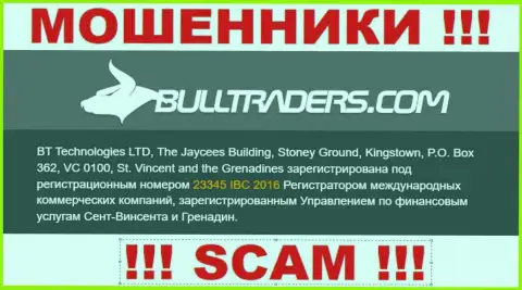 Bulltraders Com - это МАХИНАТОРЫ, регистрационный номер (23345 IBC 2016) тому не препятствие