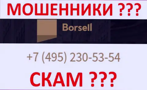 С какого именно номера телефона будут названивать интернет мошенники из организации Borsell Ru неизвестно, у них их много