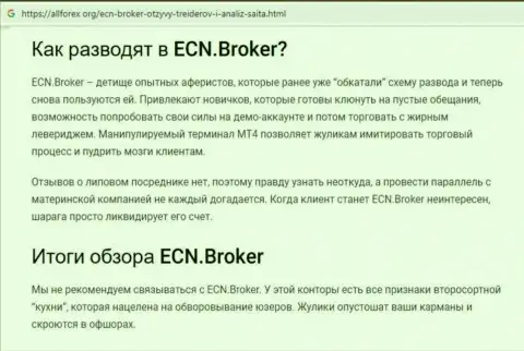ECNBroker - это однозначно ЖУЛИКИ !!! Обзор компании