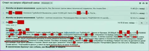 Разводилы из ТурбоБит24 кинули очередного клиента пенсионного возраста на 15000  рублей