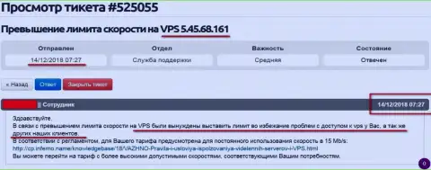 Хостер-провайдер сообщил, что VPS -сервера, где и хостится веб-сайт ffin.xyz лимитирован в скорости
