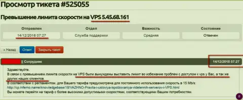 Веб-хостер сообщил, что VPS сервера, где был расположен ресурс ffin.xyz получил ограничения по скорости работы